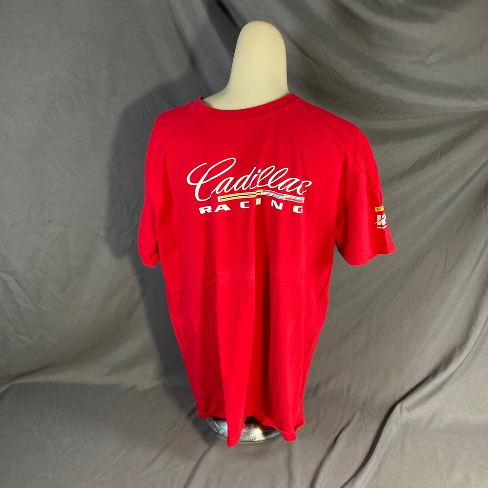 Cadillac Racing T Shirt Mens Large Red Short Sleeve Graphic Tee